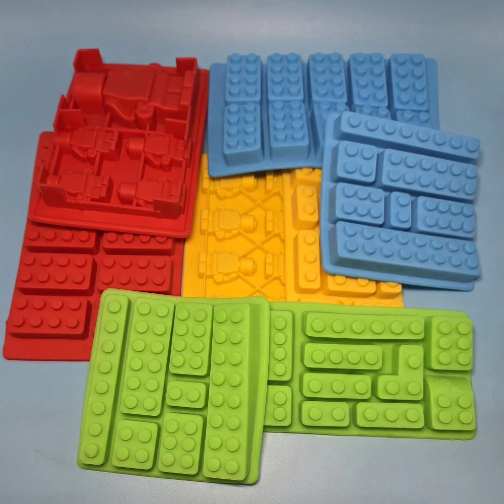 Vibrant Silicone Building Block Cake Toppers